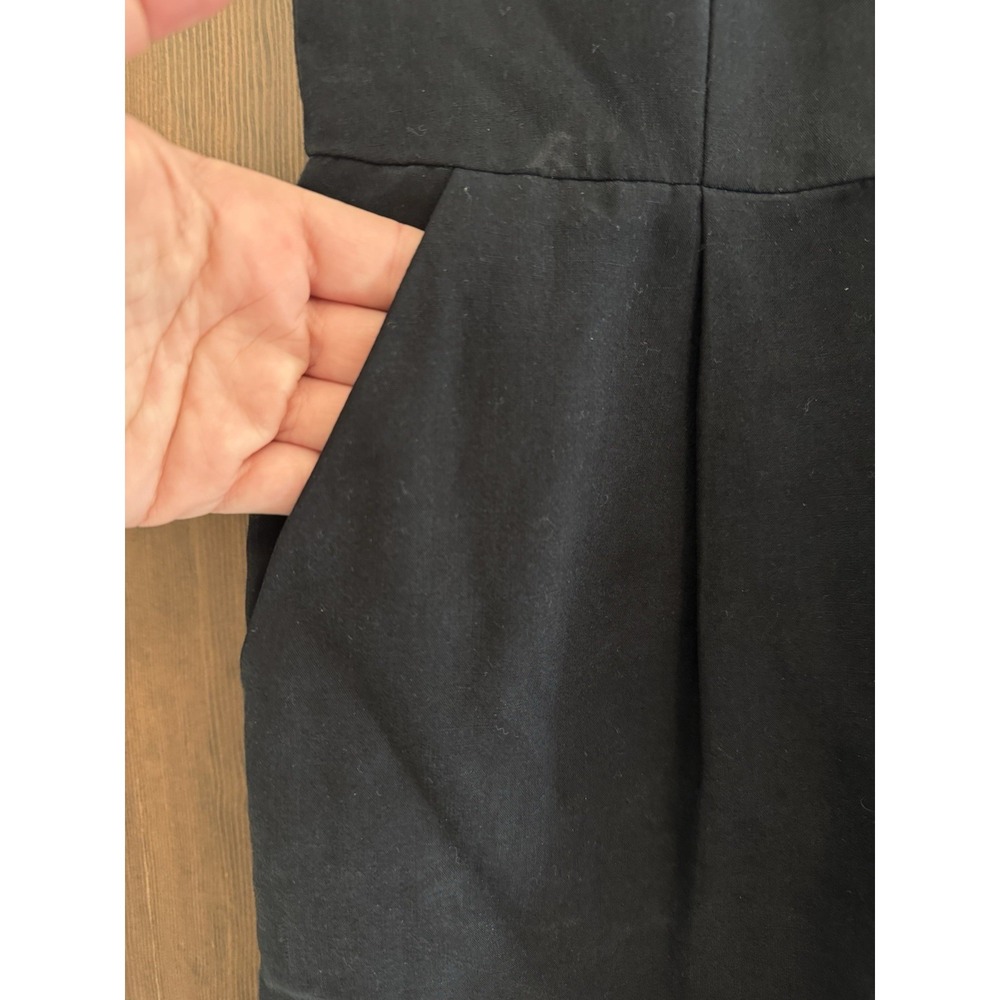 Elizabeth Klein Beyond Vintage Romper Shorts Womens Sz 8 Black Cap Sleeve Linen - Picture 3 of 12